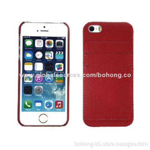 Card holder case for iPhone 5S,PC with PU sticker and card slot